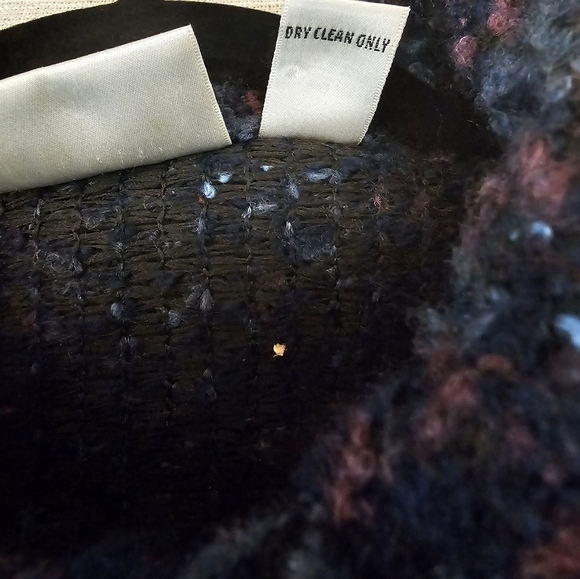 Chico's Design Size 1 Fuzzy Knit Acrylic Jacket Made in USA - Picture 4 of 8